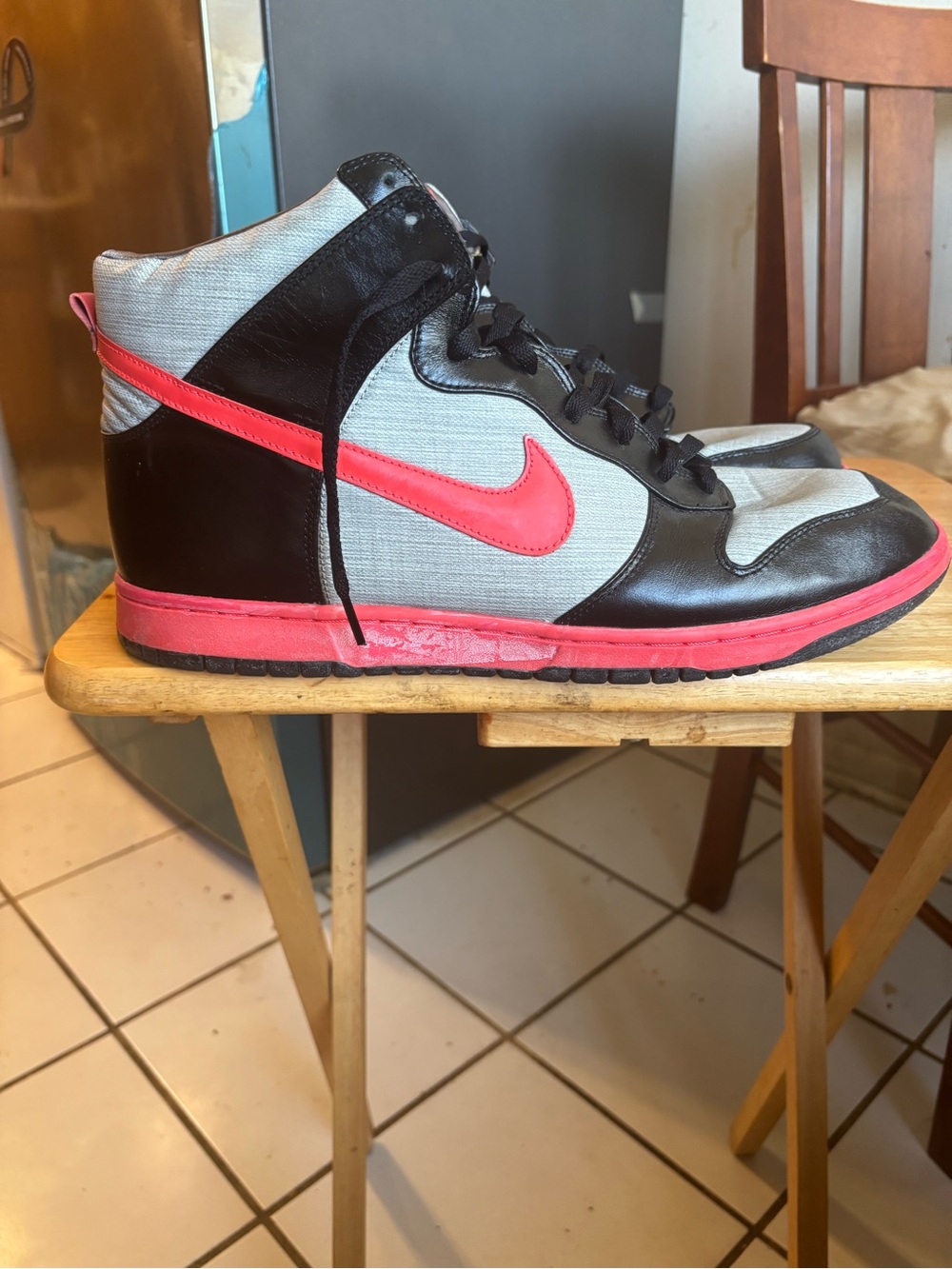 Nike Men’s High-Top Sneakers in Black, Gray & Pink